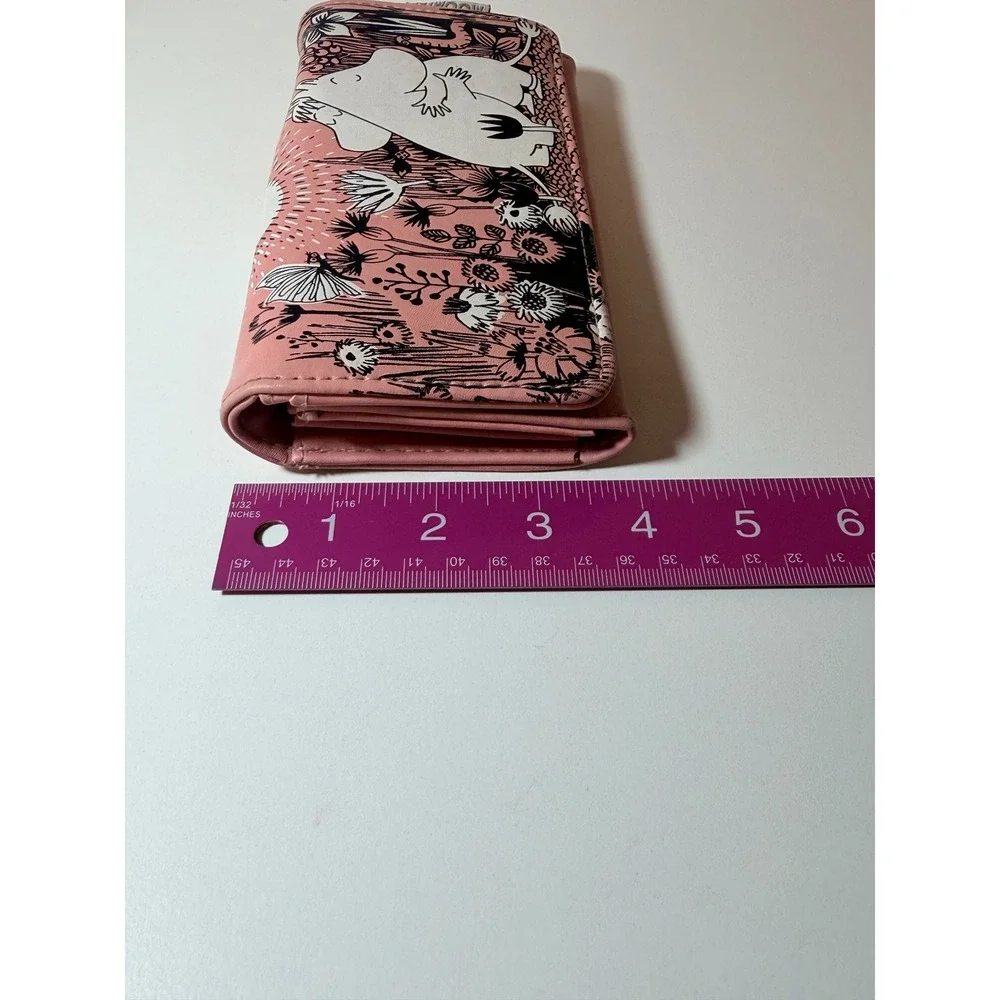 Disaster Designs Moomin Wallet Sz OS Pink Floral Hug Long Bifold Whimsical